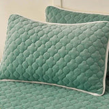 SOGA Green 183cm Wide Mattress Cover Thick Quilted Fleece Stretchable Clover Design Bed Spread Sheet BCOVER7010