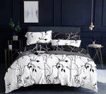 Tree Reversible King Size Bed Quilt/Duvet Cover Set Black V493-MK-411