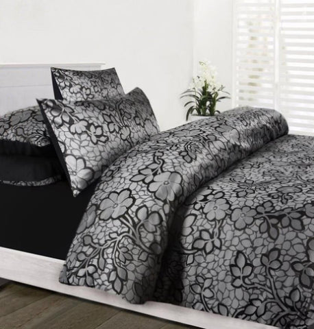 Accessorize EMMA Quilt Cover Set Black Double V442-HIN-QUILTCS-EMMA-BLACK-DOUBLE