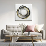 100X100cm Orbiting Elegance Champagne Framed Canvas Wall Art V411-SOK-HMTWF-20502FD