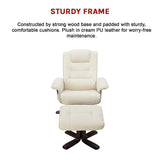 PU Leather Massage Chair Recliner Ottoman Lounge Remote V63-771955