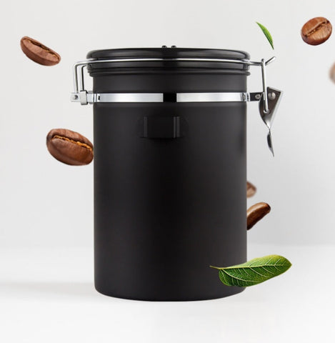 1.5L Storage Container with Spoon V498-COFFEECONTAINERWH-M