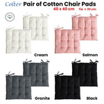 Set of 2 Colter Cotton Chair Pads Salmon V442-BZO-MISC-PAIRCHAIRPAD-SALMON-SQ