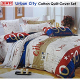 310TC Urban City Cotton Printed Quilt Cover Set Single V442-ABR-QUILTCS-URBANCITY-MULTI-SB