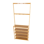 Large Wooden 5 Tiers Hat Coat Stand Clothes Shoe Rack Hanger Hooks Shelf Storage V63-840271