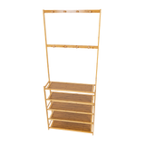 Large Wooden 5 Tiers Hat Coat Stand Clothes Shoe Rack Hanger Hooks Shelf Storage V63-840271