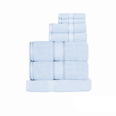 Kingtex 550gsm Cotton 7 Pce Towel Set Baby Blue V442-KIT-TOWEL-7PTOWEL-BABYBLUE