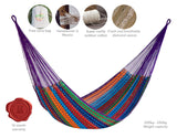 Mayan Legacy Queen Size Outdoor Cotton Mexican Hammock in Colorina Colour V97-TQCOLORINA