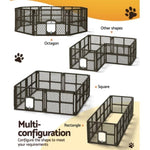 i.Pet Dog Playpen Enclosure 8 Panel Pet Fence Plastic Play Pen PET-DOGPLAYPEN-PL-8-BR