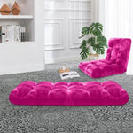 SOGA Floor Recliner Folding Lounge Sofa Futon Couch Folding Chair Cushion Pink LOUNGECHAIRPINK