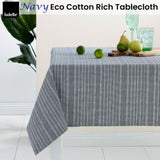 Ladelle Navy Eco Cotton Rich Tablecloth 150 x 225 cm V442-LDE-TABLEC-ECO225CM-NAVY-RE