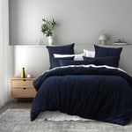 Bianca Lebron Indigo Jacquard Polyester Quilt Cover Set King V442-BCA-QUILTCS-LEBRON-INDIGO-KI