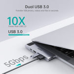 CHOETECH HUB-M24 7-in-2 MacBook Pro/Air USB Adapter USB-C Hub V28-ELECHOHUBM24