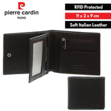 Pierre Cardin Mens Tri Fold Leather Wallet w/ RFID Protection - Brown V563-PC-8781-BROWN