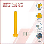 Yellow Heavy Duty Steel Bollard Post V63-817943