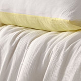 Vintage Design Homewares Hugo Reversible White Butter Cotton Gauze Quilt Cover Set Super King V442-HIN-QUILTCS-HUGO-WHITEBUTTER-SK