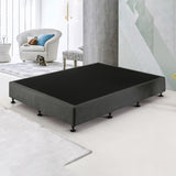 Palermo Queen Ensemble Bed Base Platinum Graphite Linen Fabric 823161