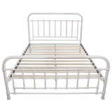 Metallica Queen Bed Size Metal Frame Platform Mattress Base - White V315-VOB-AKIR-04