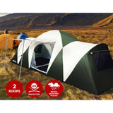 Weisshorn Family Camping Tent 12 Person Hiking Beach Tents Green TENT-C-DOME12-DX