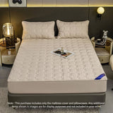 SOGA Beige 153cm Wide Mattress Cover Thick Quilted Stretchable Bed Spread Sheet Protector with BCOVER4001