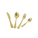 24-piece Gold Cutlery Flatware Stainless Steel Silverware Set Reflective Mirror Finish V63-838571