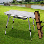 Levede Camping Table Roll Up Folding UL0114-WH