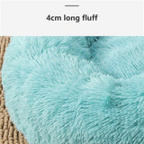 Pet Dog Bed Warm Plush Round Comfortable Nest Comfy Sleeping kennel Green M 70cm V360-PTDB0000-VG-M