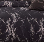 Black Marble Super King Size Duvet Quilt Cover Set V493-MSK-403