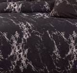 Black Marble Double Size Duvet Quilt Cover Set V493-MD-403