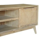 Grevillea ETU Entertainment TV Unit 164cm Solid Acacia Wood Rattan 2 Door -Brown V315-VOD-MALM-04