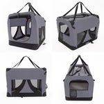 Portable Soft Dog Cage Crate Carrier L GREY V274-PET-3002L-GY