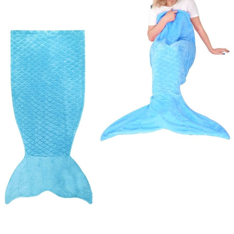 Mermaid Tail Blue Soft Blanket Throw V442-IDC-THROW-MERMAIDTAIL-BLUE-RE