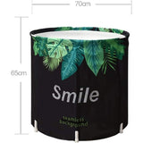 65x70cm Portable Foldable Bathtub PVC Water Tub Place Room Spa Bath Bucket Adult Folding V201-HLYT001-LEAF
