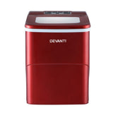 DEVANTi Portable Ice Cube Maker Machine 2L Home Bar Benchtop Easy Quick Red IM-ZB-12B-RED