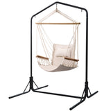 Gardeon Outdoor Hammock Chair with Stand Swing Hanging Hammock Garden Cream HM-CHAIR-ARM-CREAM-U