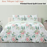 Ardor Rose Whisper Soft Sage Printed Floral Quilt Cover Set King V442-INT-QUILTCS-ROSEWHISPER-SAGE-KI