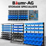 BAUMR-AG 69pc Wall Mounted Parts Bin Rack with Tool Holders - Blue V219-GRGSTRBMRA69B