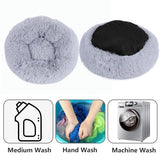 Pet Dog Bed Bedding Warm Plush Round Comfortable Dog Nest Light Grey M 70cm V360-PTDB0000-LG-M