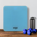 SOGA 2X 180kg Digital Fitness Weight Bathroom Gym Body Glass LCD Electronic Scales Blue BODYWEIGHTSCALEBLUEX2