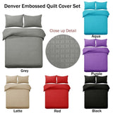 Designer Selection Denver Embossed Quilt Cover Set Purple King V442-GHT-QUILTCS-DENVEREMBOSSED-PURPLE-KI