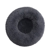 Dog Pet Cat Calming Bed Warm Plush Round Nest Comfy Sleeping Bed Dark Grey 90cm V360-PTDB0000-DG-L