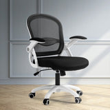 Artiss Mesh Office Chair Mid Back Black OCHAIR-G-2013-WH-BK