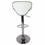 2X WhiteBar Stools Faux Leather Mid High Back Adjustable Crome Base Gas Lift Swivel Chairs V43-BS-BELA-WH