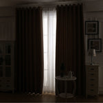 2x 100% Blockout Curtains Panels 3 Layers Eyelet Charcoal 240x230cm 69_CD1003-240X230-CH