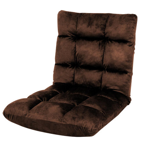 Adjustable Cushioned Floor Gaming Lounge Chair 100 x 50 x 12cm - Brown FCR-QLG-809-BN