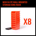 NEW 8 PC Wall Mounted Storage Bins Rack Set Nuts Bolts Organizer Parts 97903 V465-97311-4PC