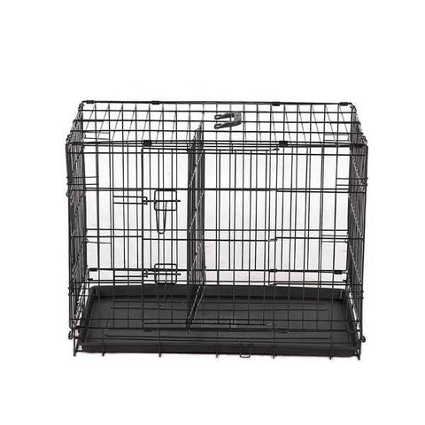 YES4PETS 24' Collapsible Metal Dog Rabbit Crate Puppy Cage Cat Carrier With Divider V278-CR24WDIVIDER