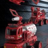 DanBaoLe Magnetic Fire Truck DIY Assembly Eneineering Vehicle with Music Lights Red Christmas Gift V255-TRUCK_U512
