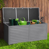 Gardeon Outdoor Storage Box 490L Container Lockable Garden Bench Tools Toy Shed Black OSB-S490-BK