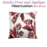 IDC Homewares Amelia Applique Pink Filled Cushion 43 x 43 cm V442-IDC-CUSHION-AMELIAAPPLIQUE-PINK-SQ